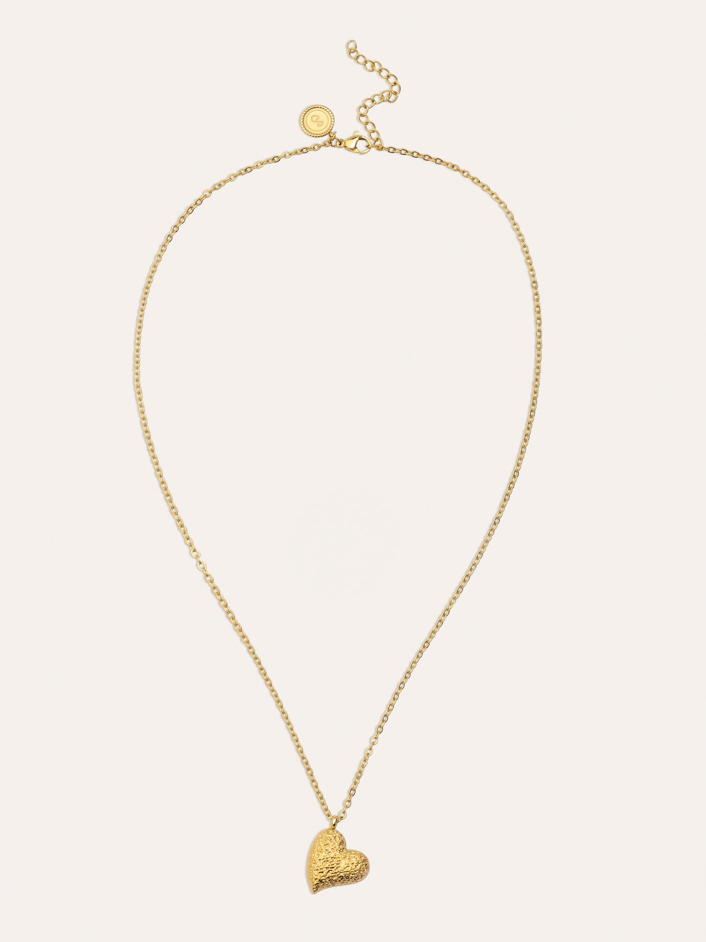 Collar Organic Heart Acero Baño Oro