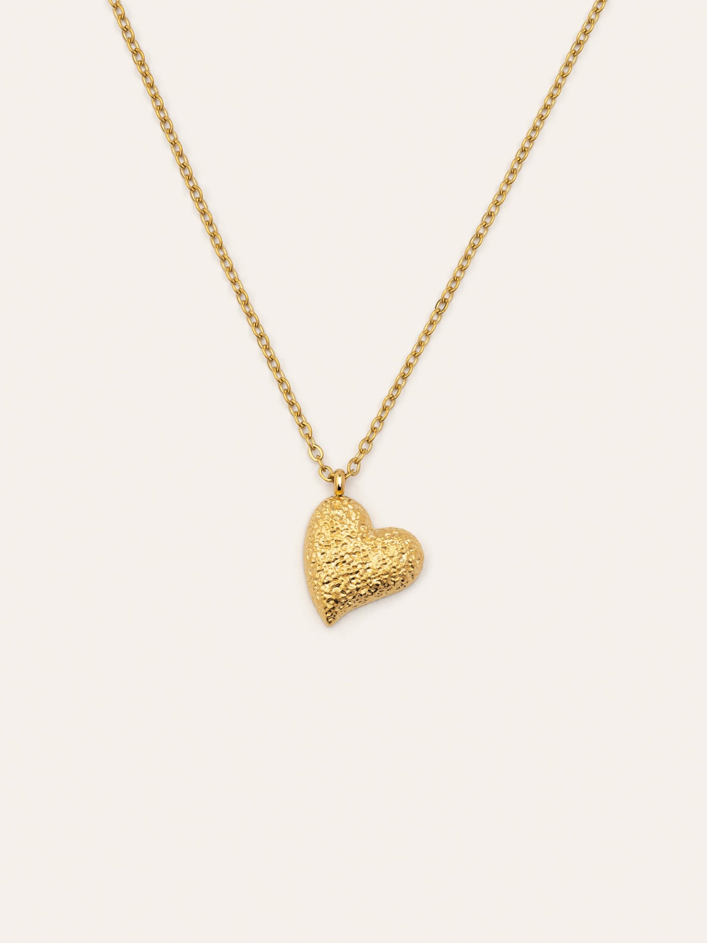 Collar Organic Heart Acero Baño Oro