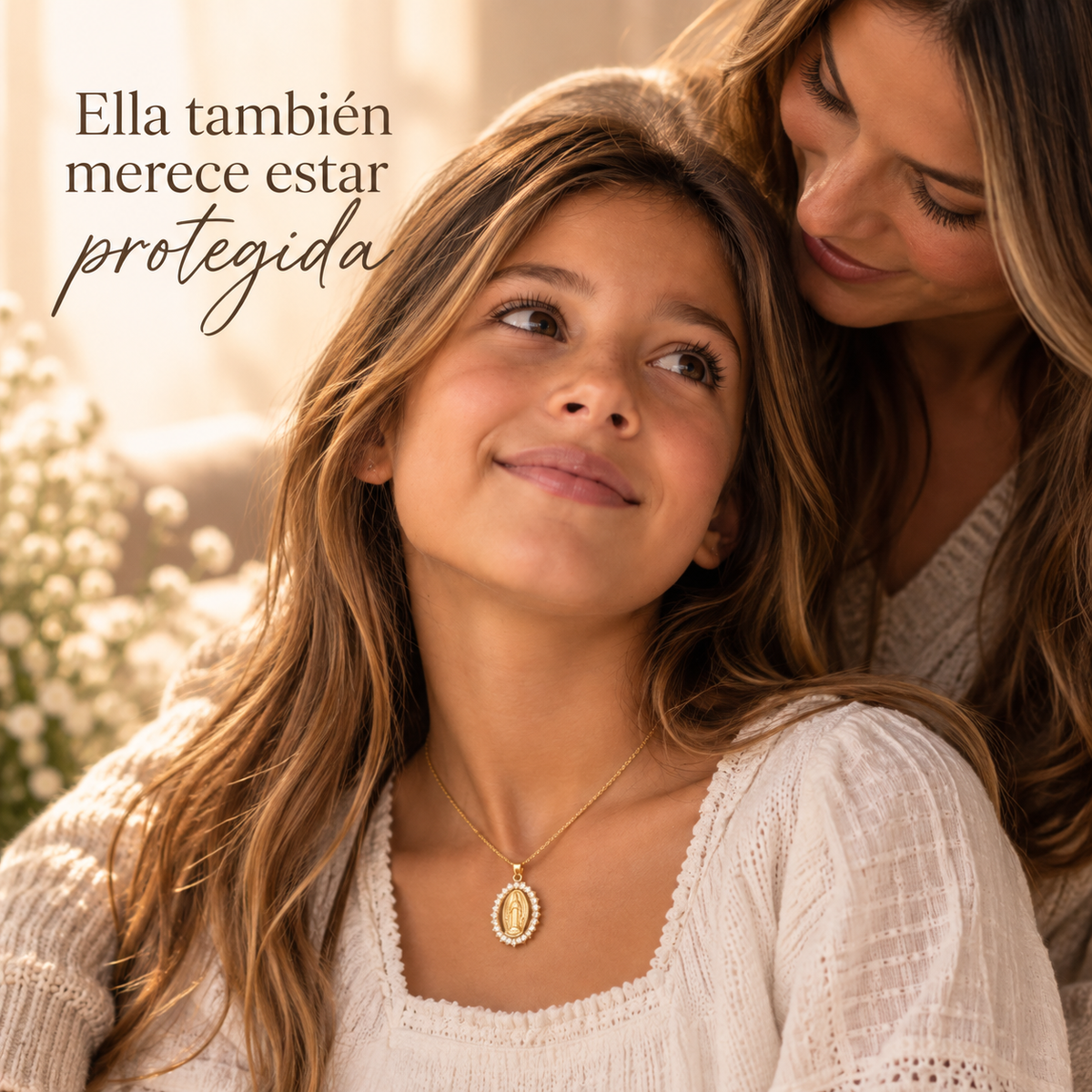 COLLAR VIRGEN PROTECTORA- REGALO ARETES