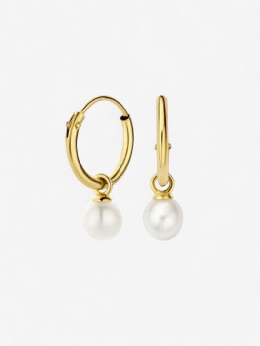 ARETES PEARL HOOPS