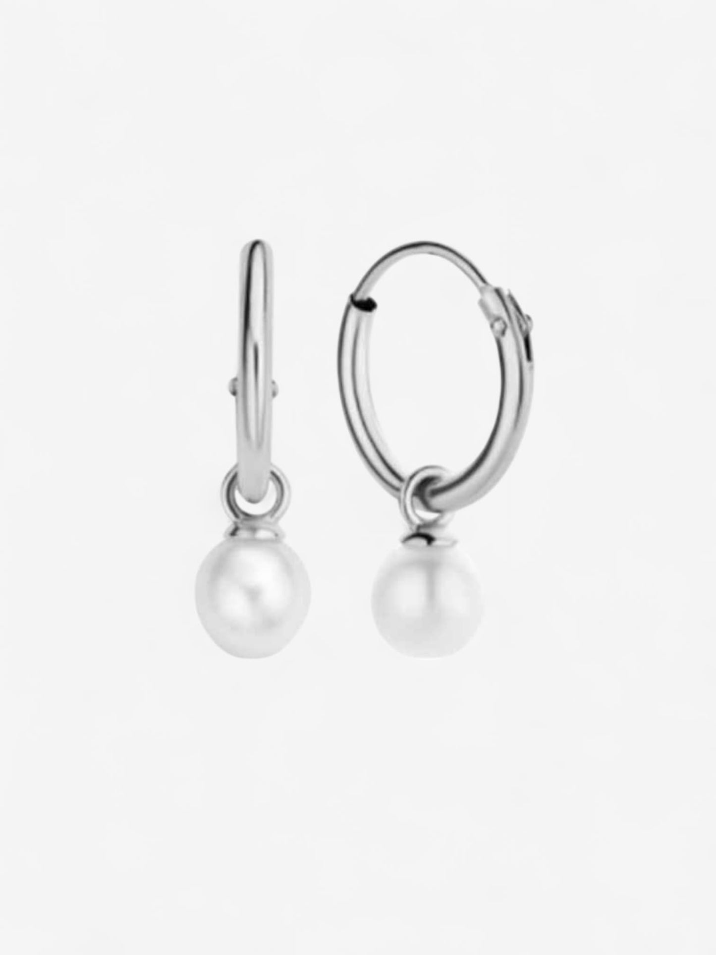 ARETES PEARL HOOPS