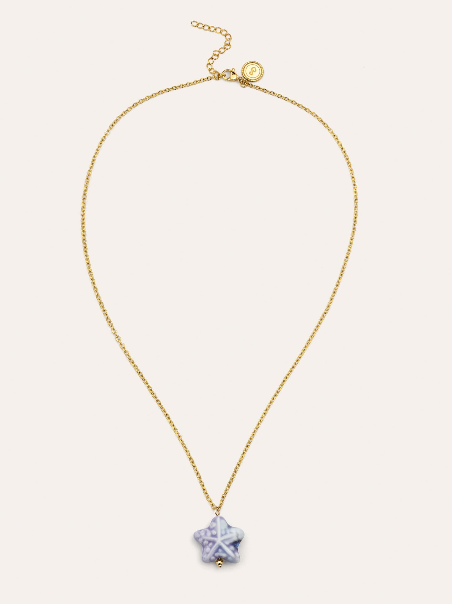 Collar Starfish Blue Acero Baño Oro