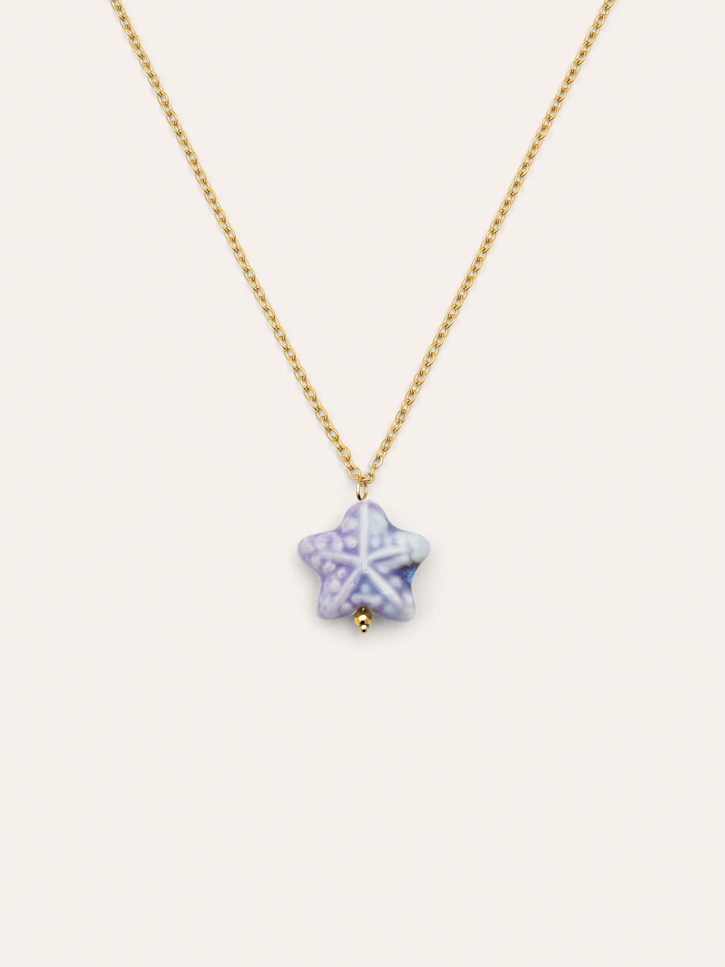 Collar Starfish Blue Acero Baño Oro