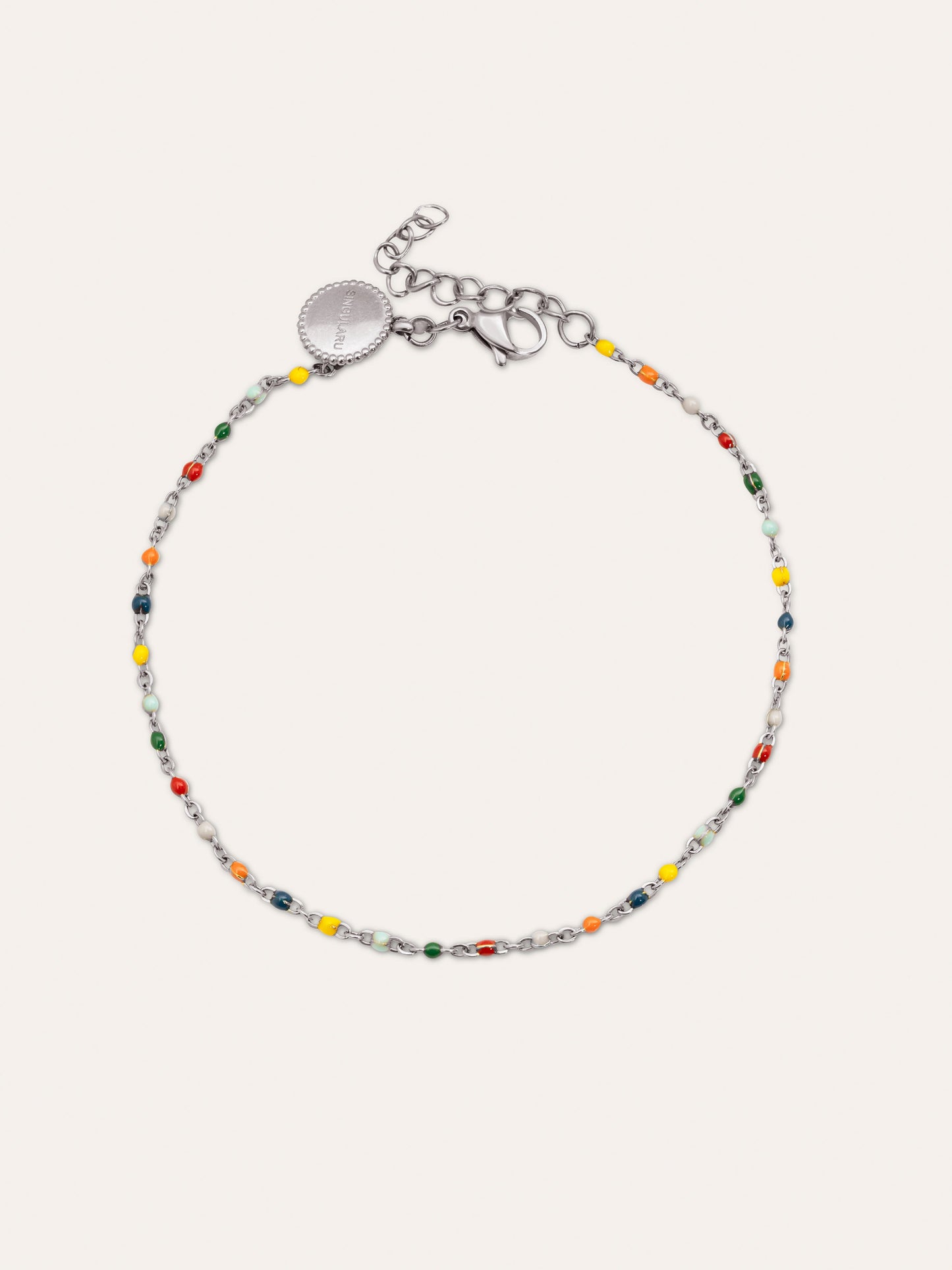 Tobillera Dots Colors Enamel Acero