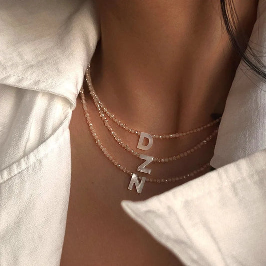 Collar Cuentas Letter